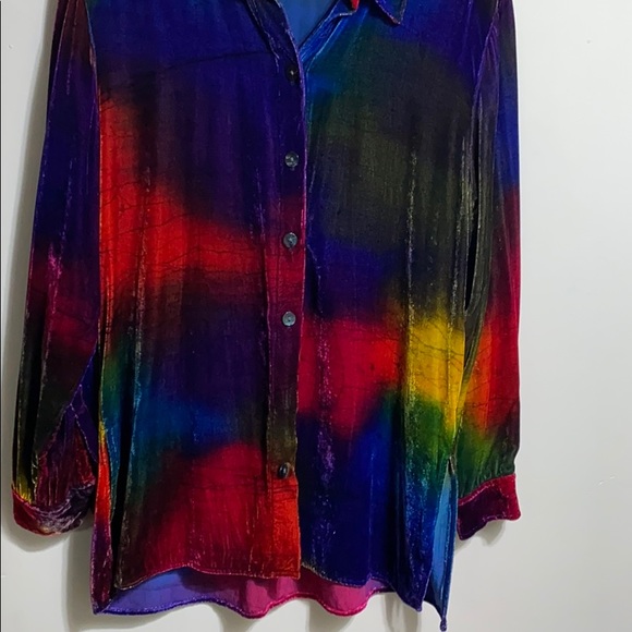 6 Hr. Sale Chico’s Design colourful velvet shirt - Picture 2 of 7